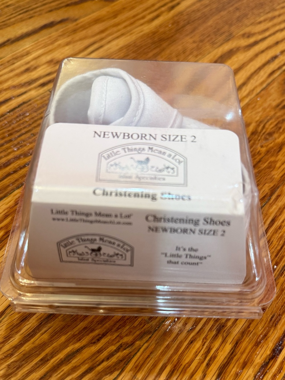 Little Things Mean a Lot White Newborn Christening Booties